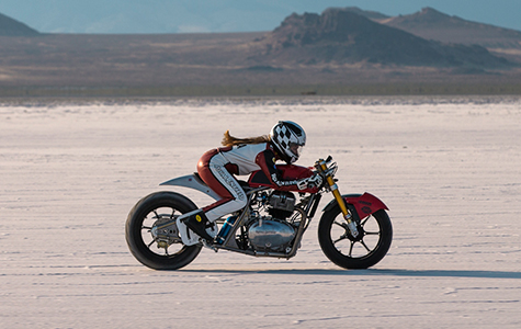 Royal Enfield at Bonneville Salt Flats