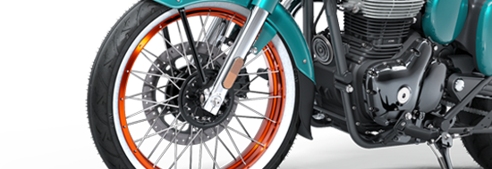 Edge-laced Alloy Spoke Wheels and Whitewall Tubeless Tyres