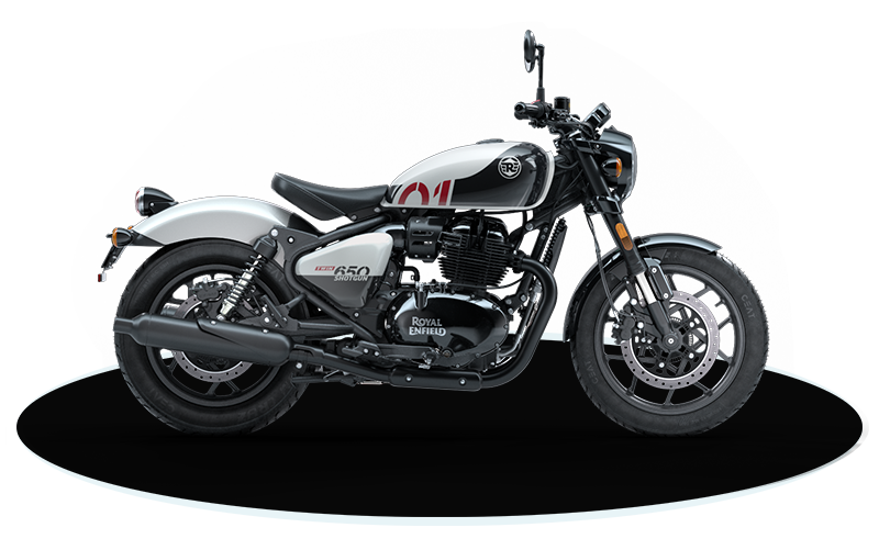 Royal Enfield Shotgun 650 Stencil White Colour