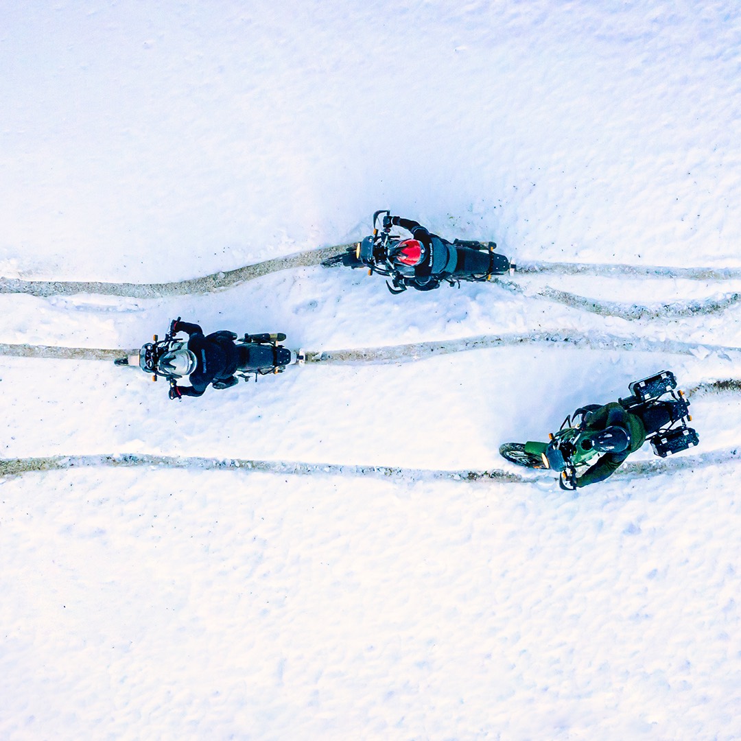 Snow adventure on Royal Enfield Himalayan 411 Motorcycle